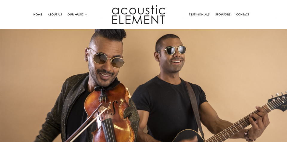 Acoustic Element website screenshot