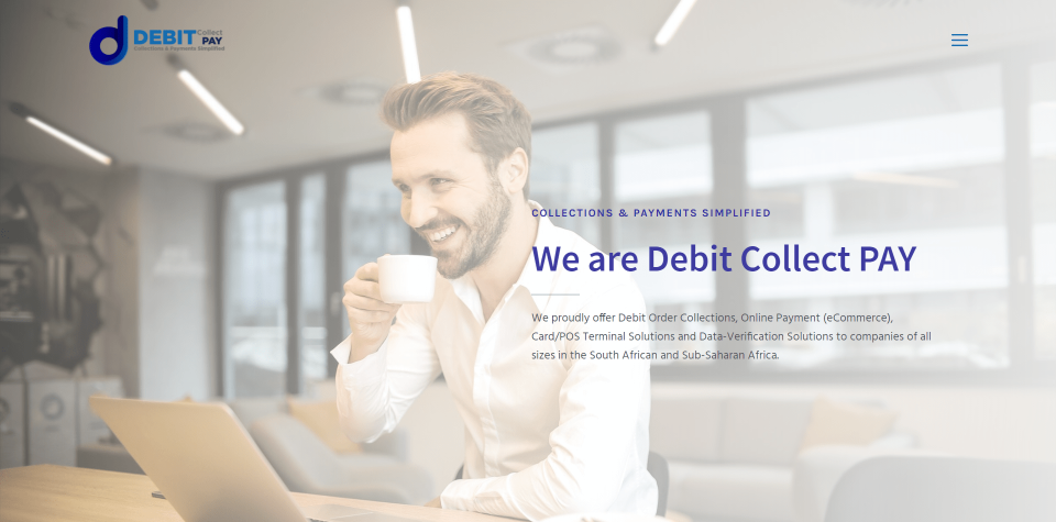 Debit Collect Pay website screenshot