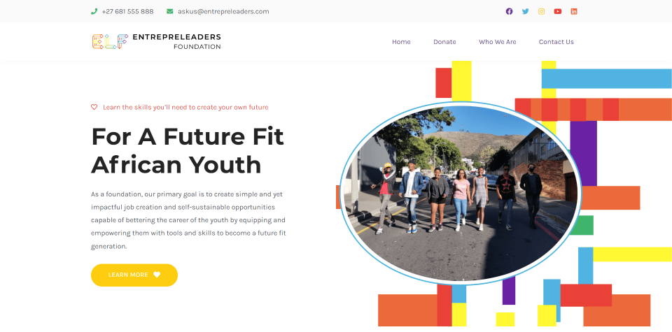 Entrepreleaders Foundation website screenshot