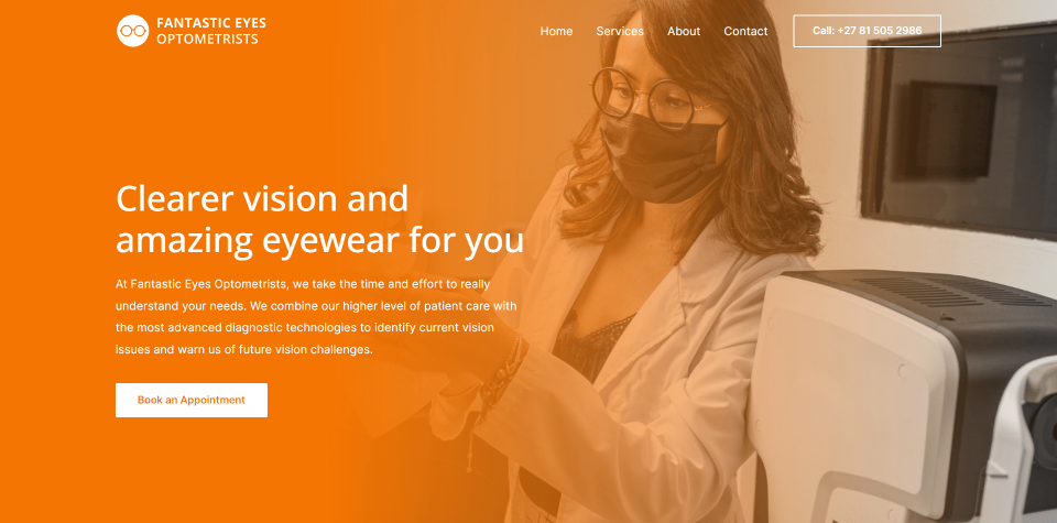 Fantastic Eyes Optometrists website screenshot