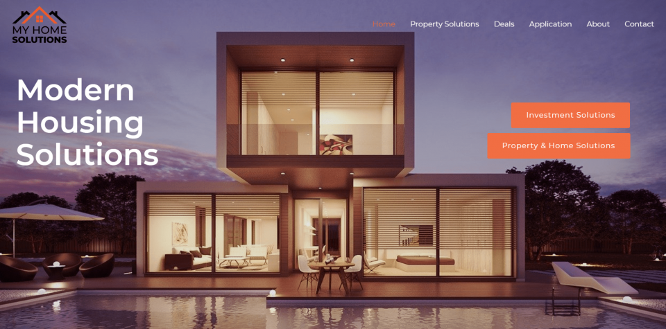 My Home Solutions website screenshot