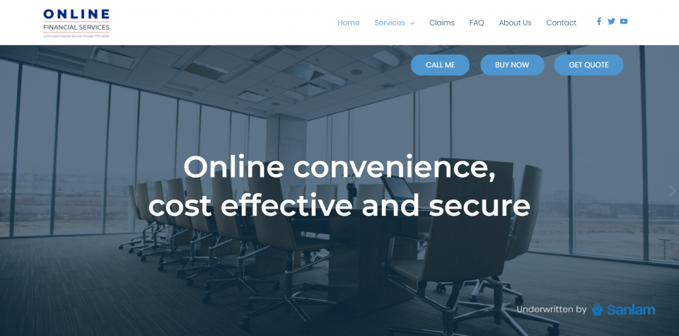 Online Financial Services website screenshot