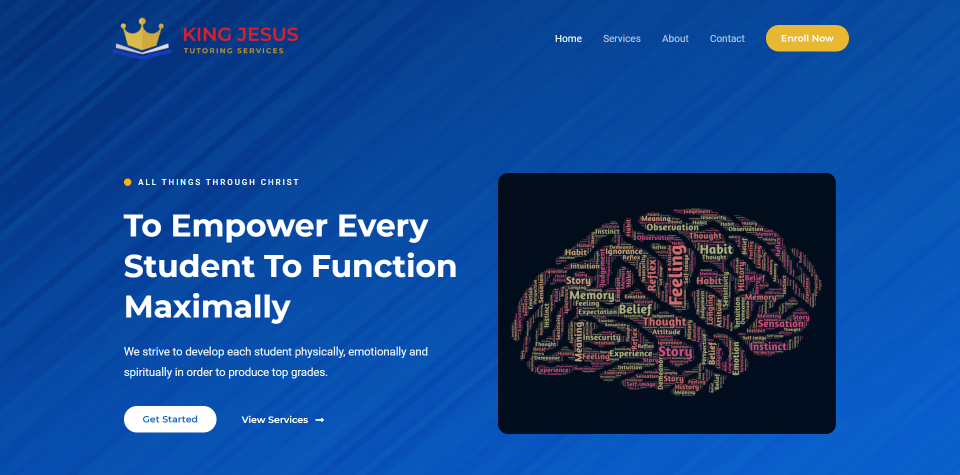 King Jesus Tutoring Services website screenshot