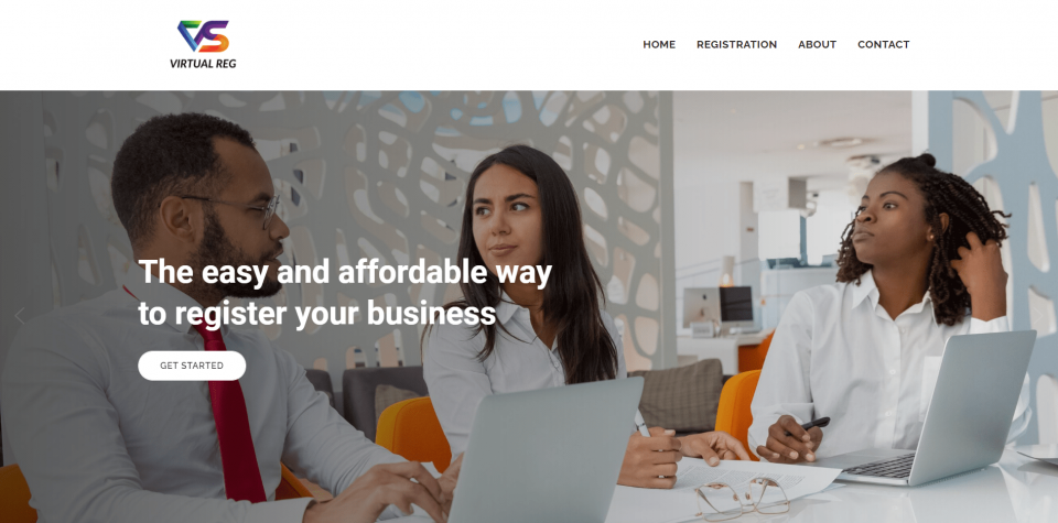 Virtual Reg website screenshot