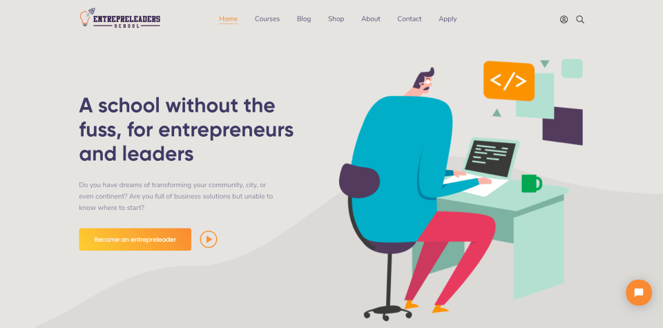 Entrepreleaders School website screenshot