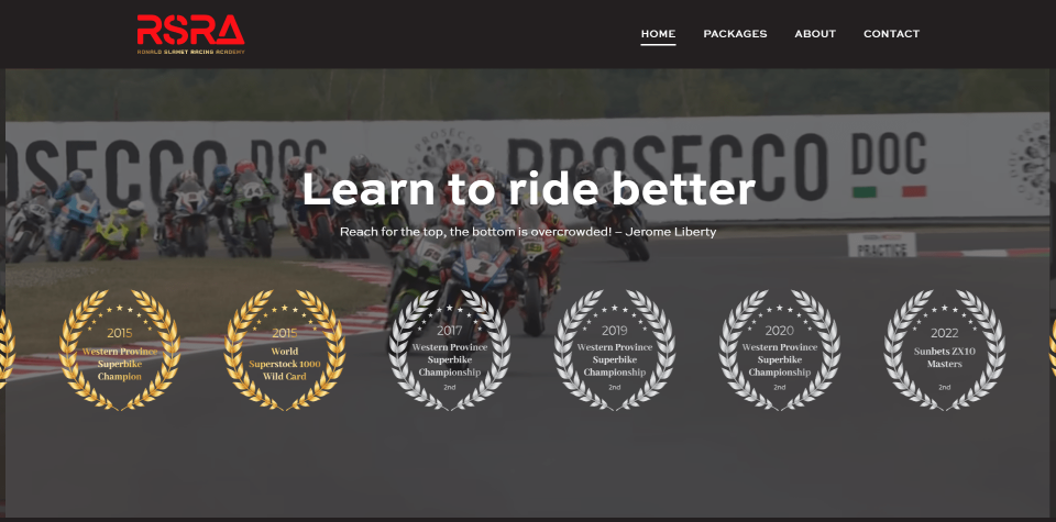 Ronald Slamet Racing Academy website screenshot