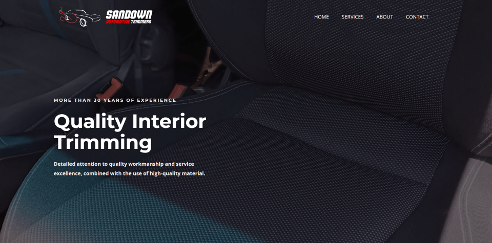 Sandown Automotive Trimmers website screenshot