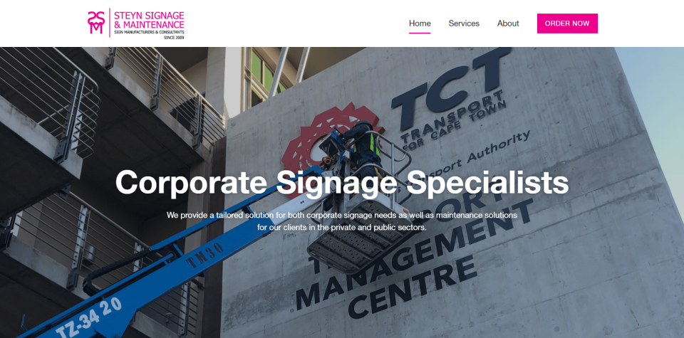 Steyn Signage & Maintenance website screenshot