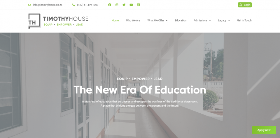 Timothy House website screenshot