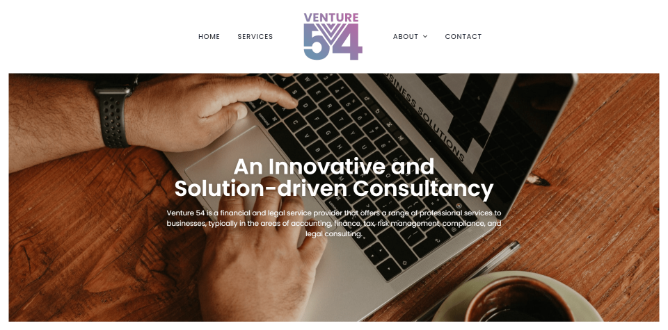 Venture 54 website screenshot